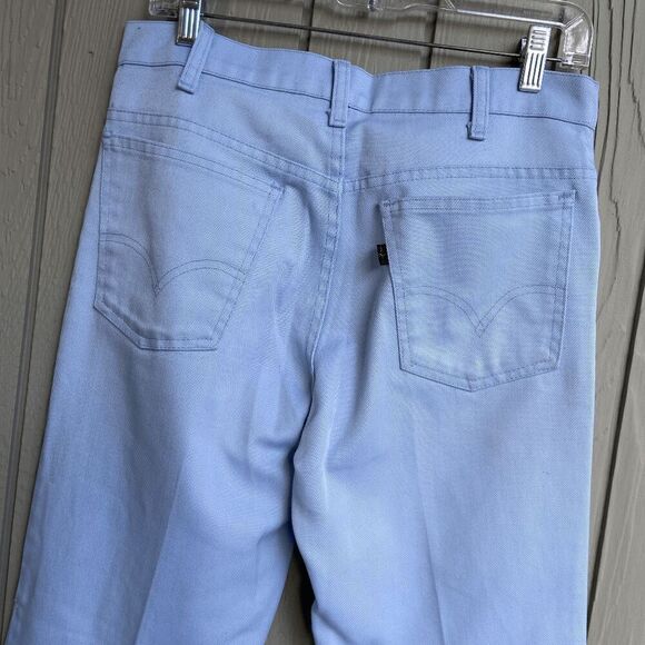 70's Levi's High Waisted Lt Blue Flared Black Tab Trouser Pants UNISEX - 32" wai - Picture 10 of 14